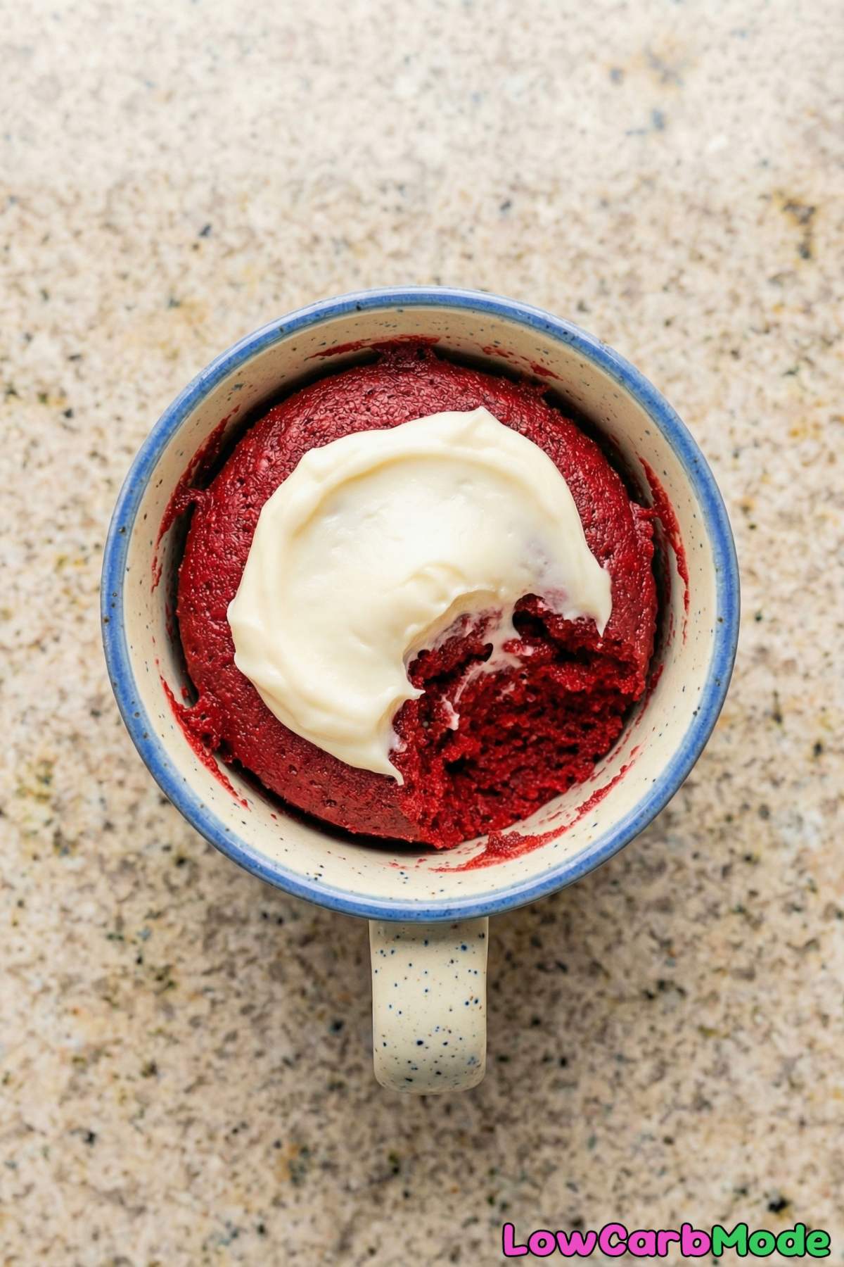 Simple low carb red velvet mug cake