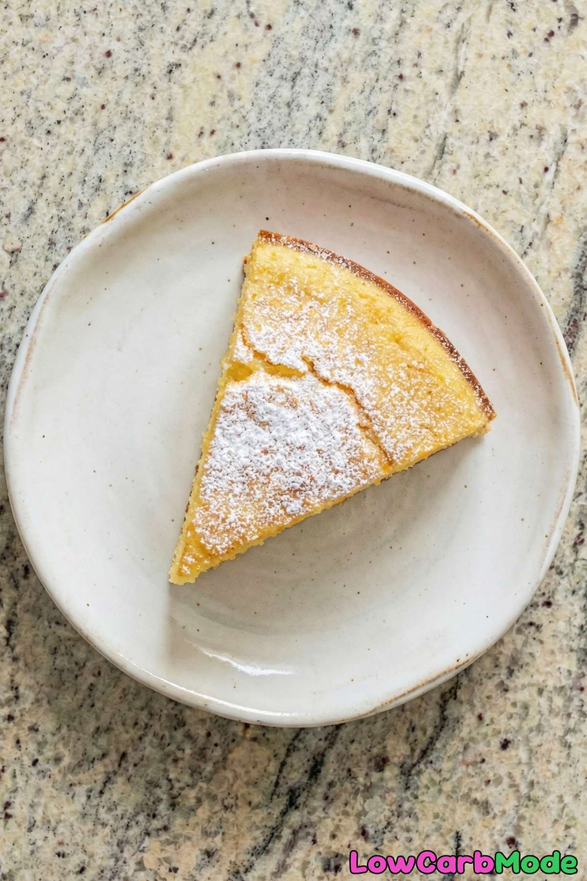 Moist low carb ricotta lemon cake closeup