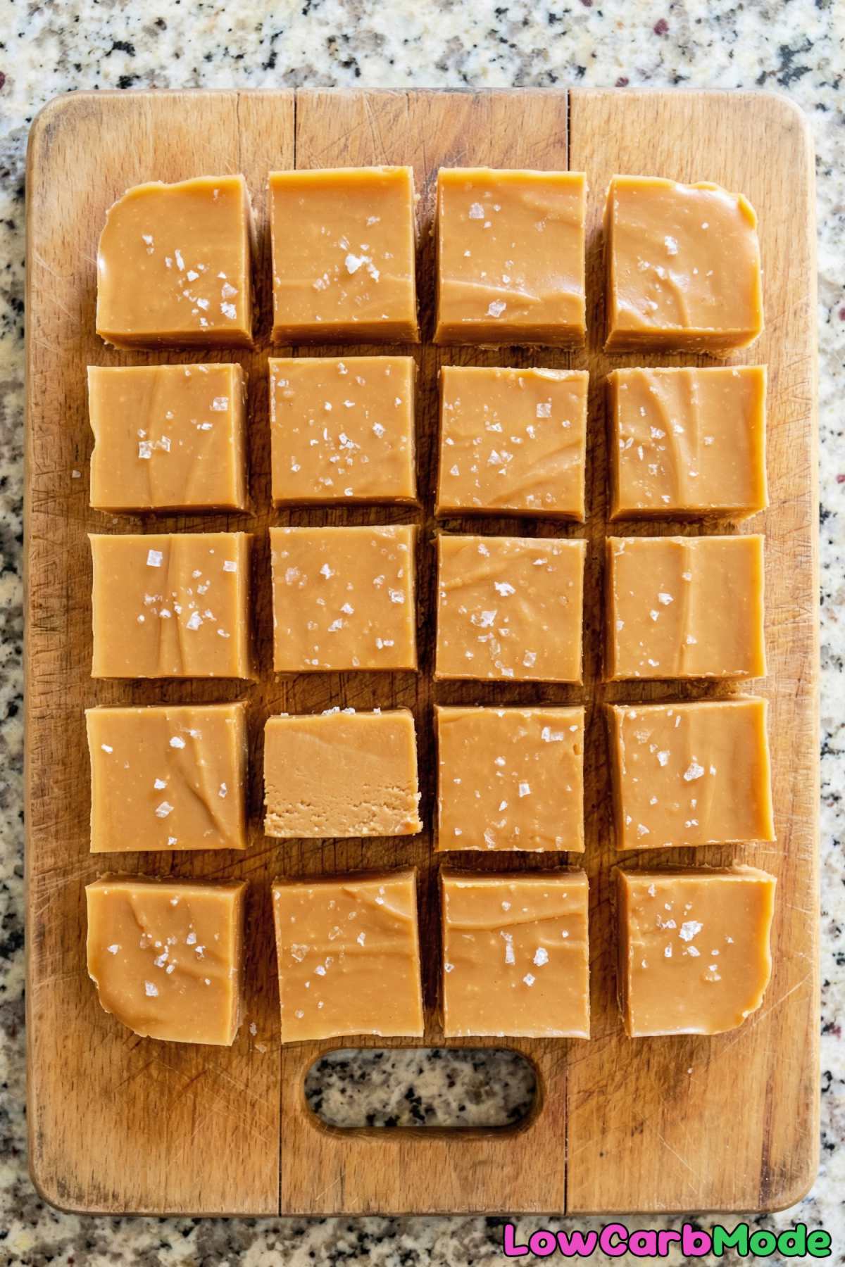 Tempting low carb salted caramel fudge chunks