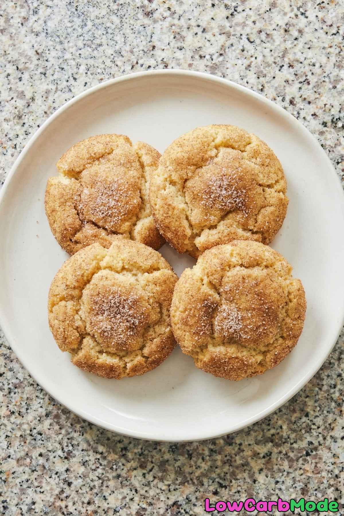 Tender low carb snickerdoodle cookies