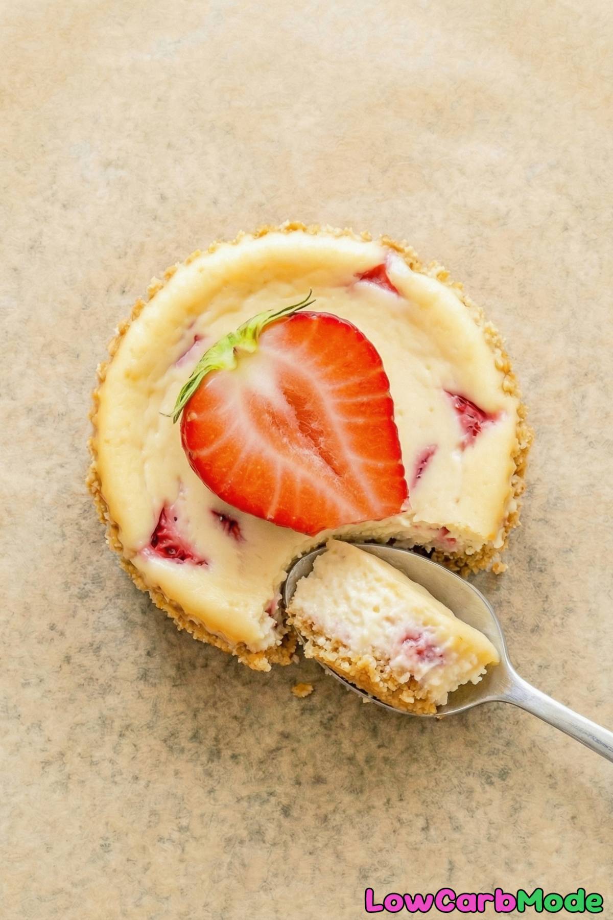 Tempting low carb strawberry cheesecake bites