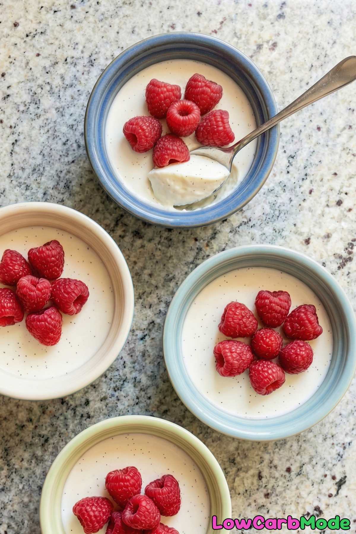 Delicate low carb vanilla panna cotta