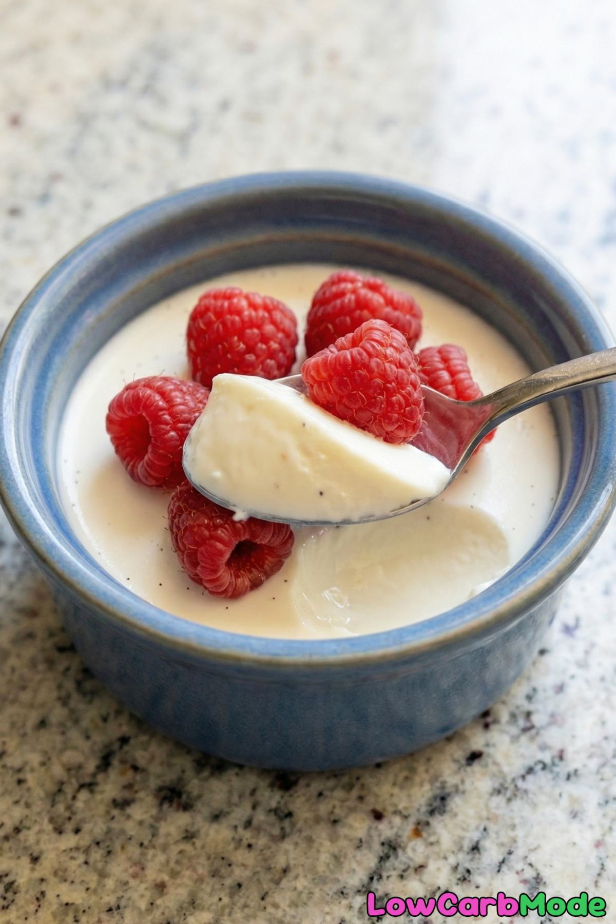 Smooth low carb vanilla panna cotta
