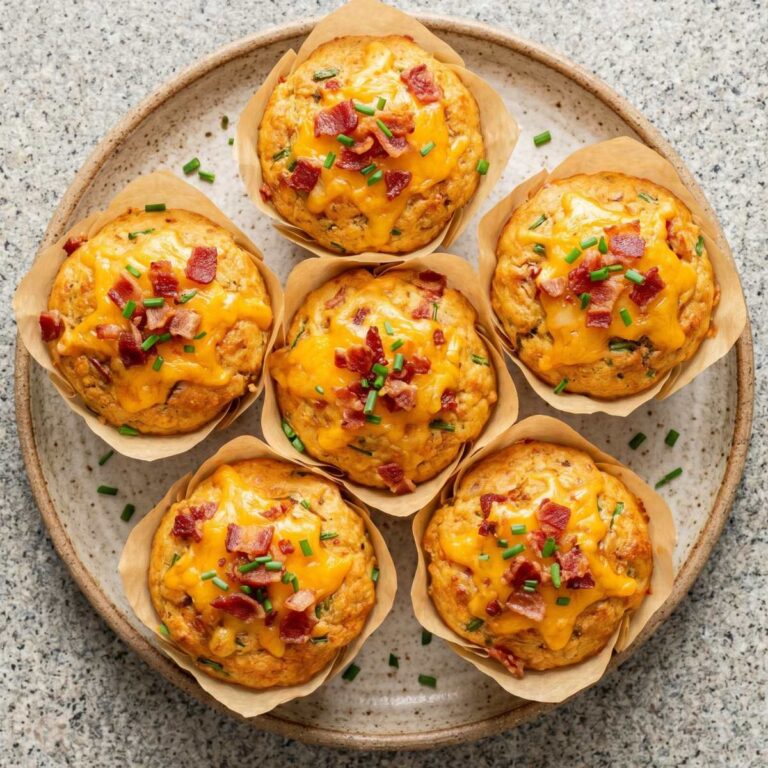 Keto Bacon Cheddar & Chive Muffins