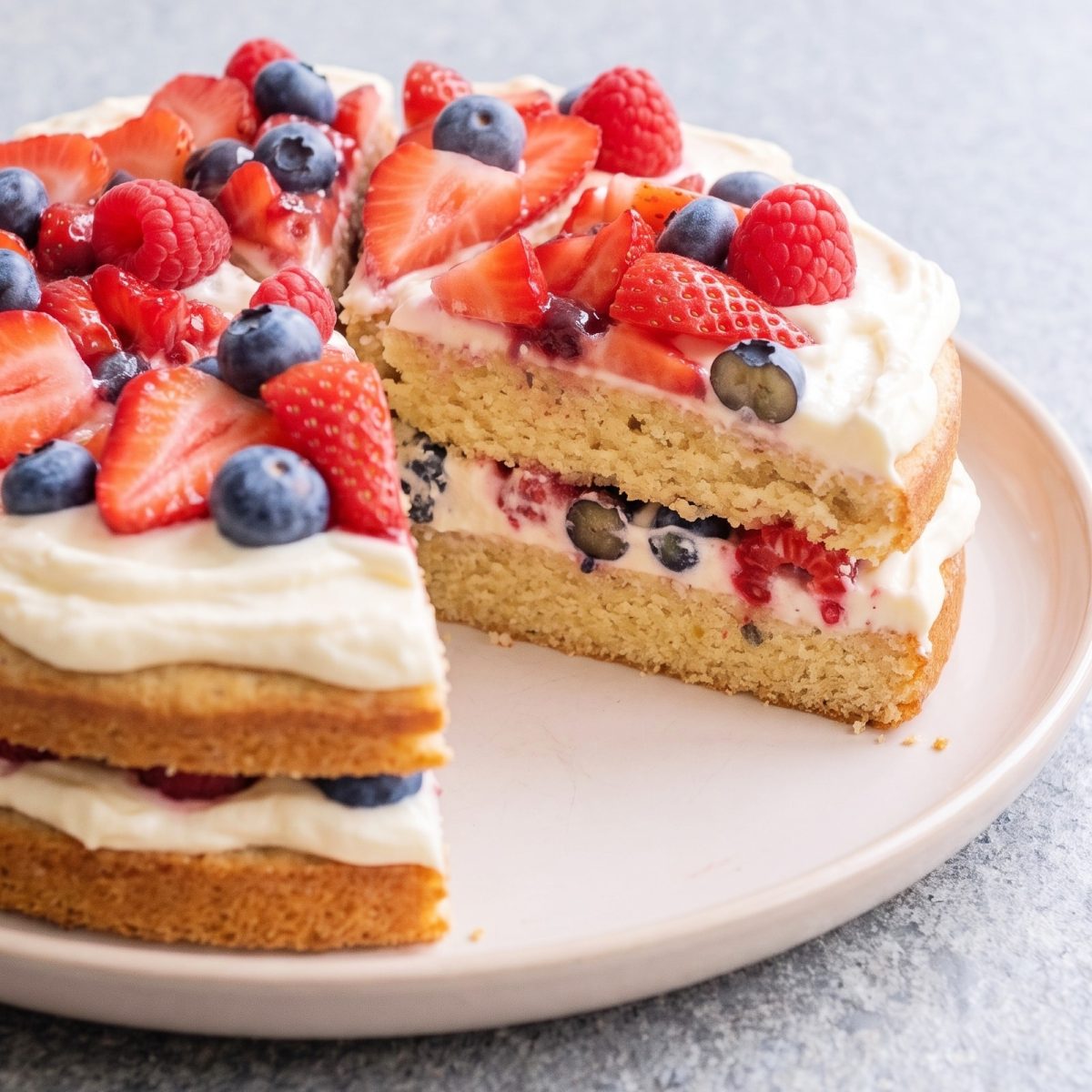 Keto Berry Chantilly Cake