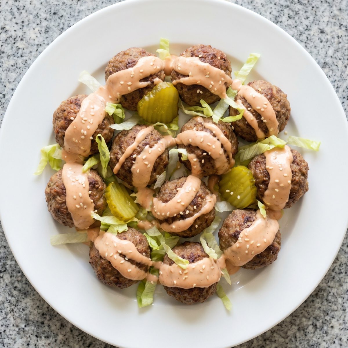 Keto Big Mac Meatballs