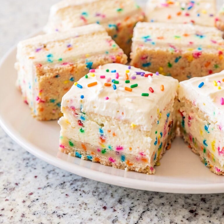 Keto Birthday Cake Cheesecake Bars