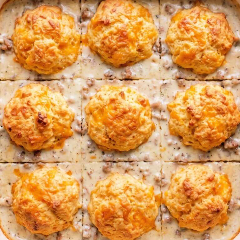 Keto Biscuits & Gravy Casserole