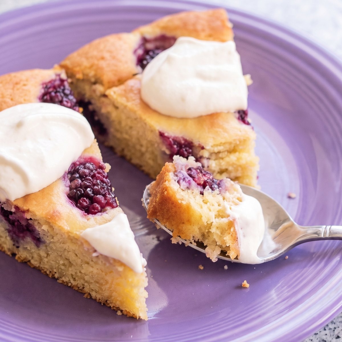 Keto Blackberry Yogurt Cloud Cake