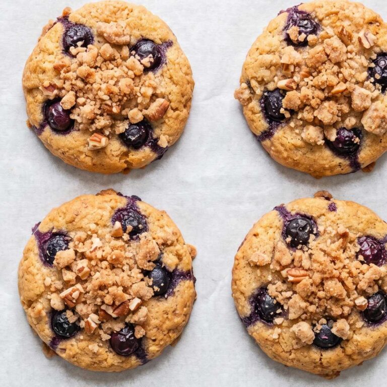 Keto Blueberry Crumble Cookies