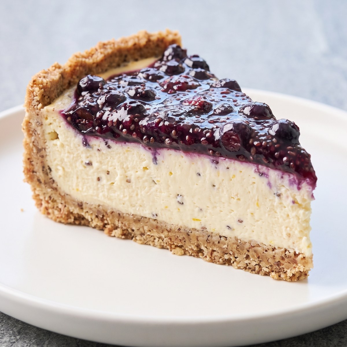 Keto Blueberry Lavender Cheesecake