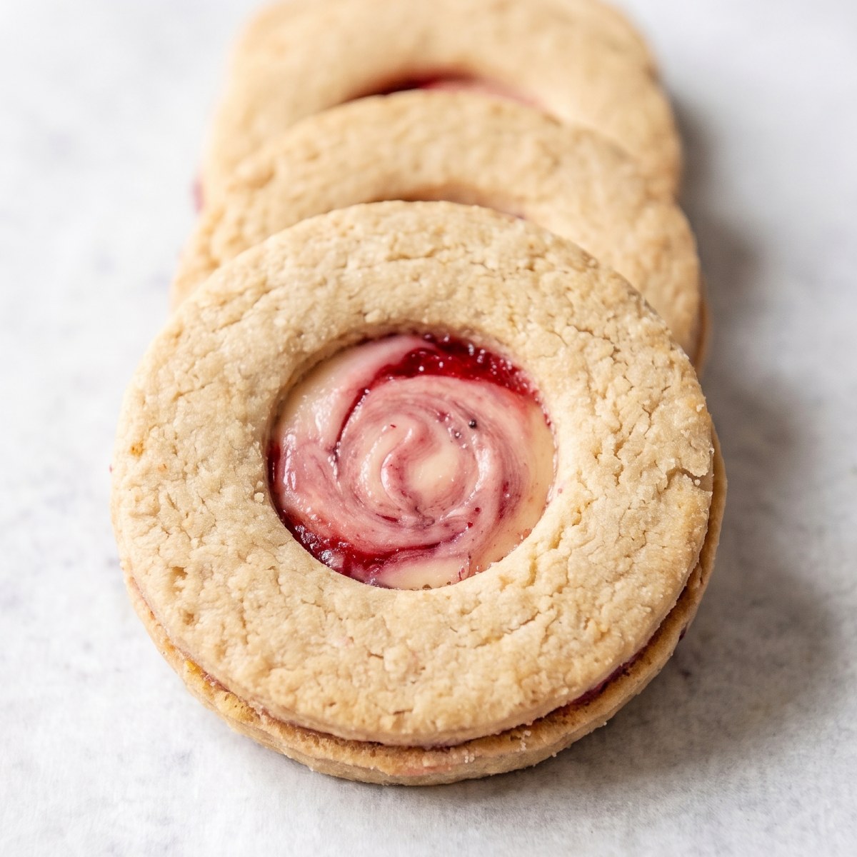 Keto Cherry Cheesecake Linzer Cookies