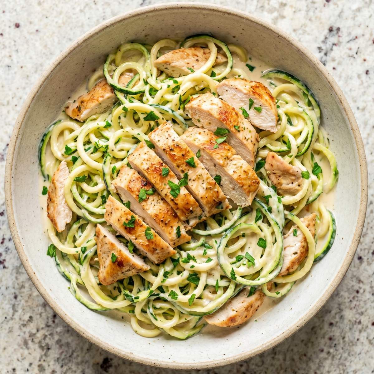 Keto Chicken Alfredo with Zoodles