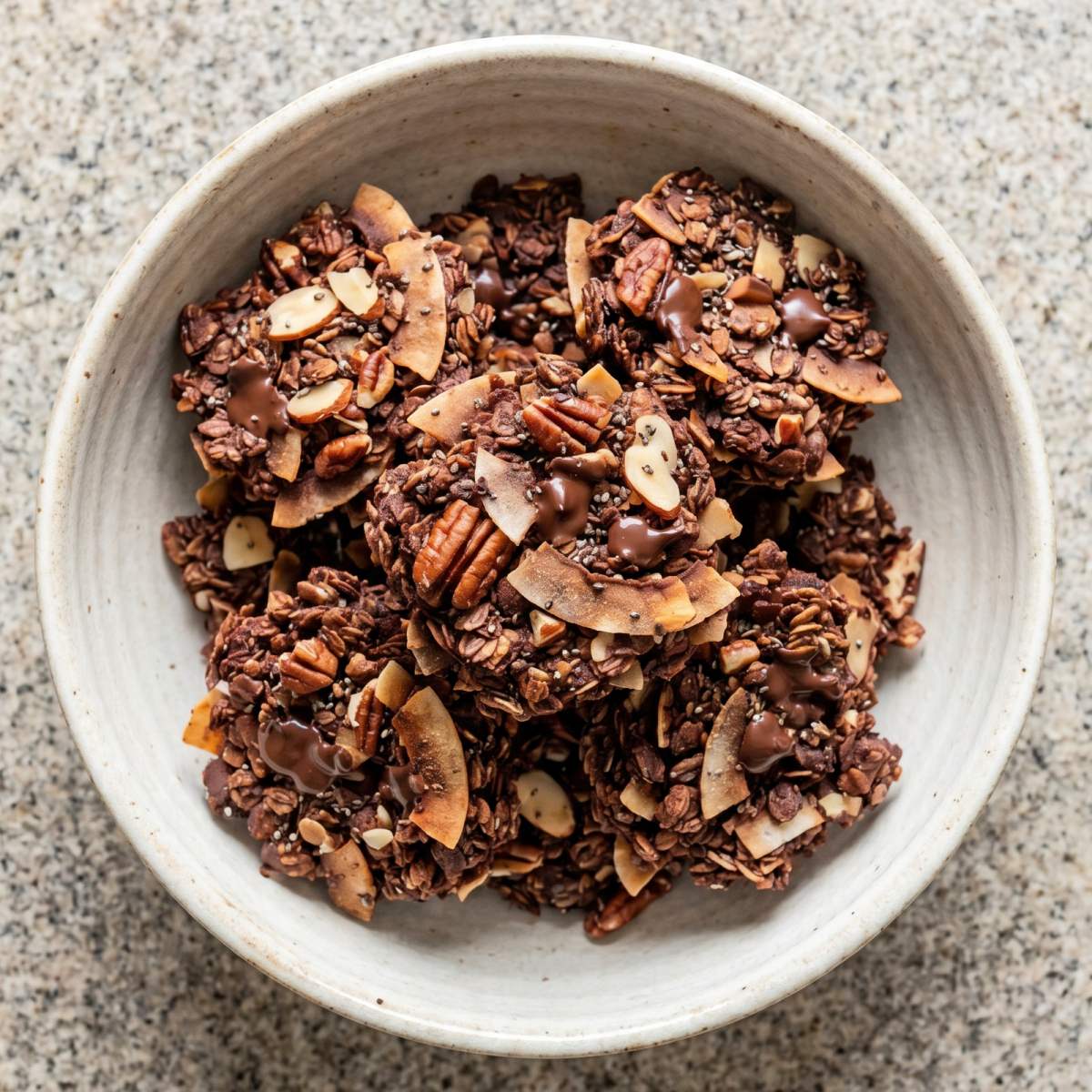 Keto Chocolate Coconut Granola Clusters