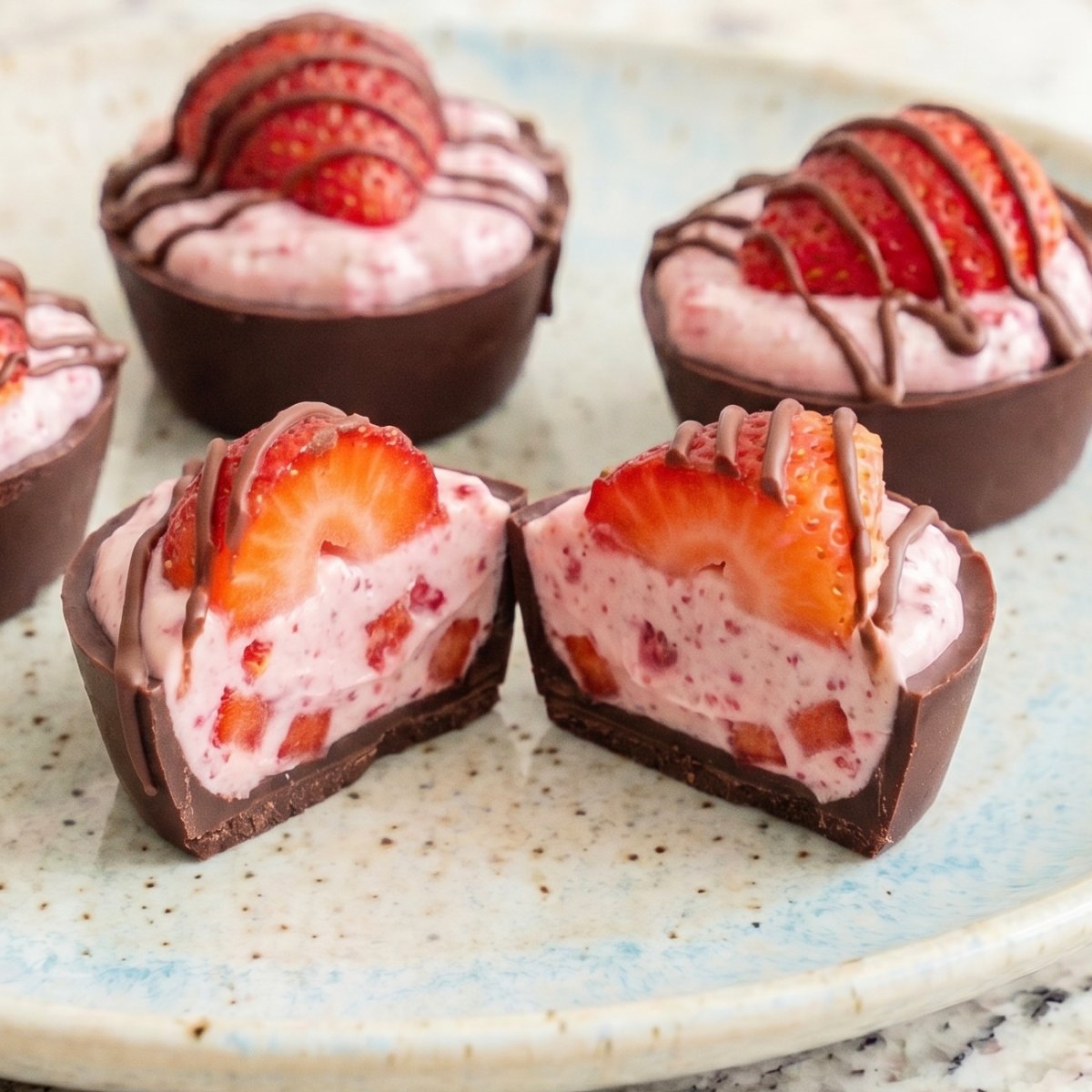 Keto Chocolate Covered Strawberry Cups