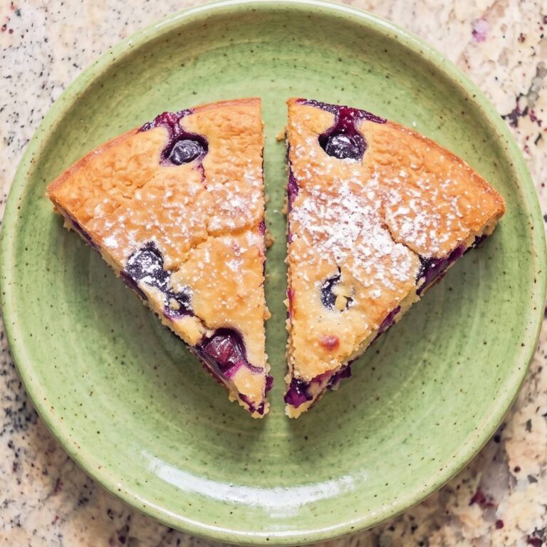Keto Cottage Cheese Blueberry Cake