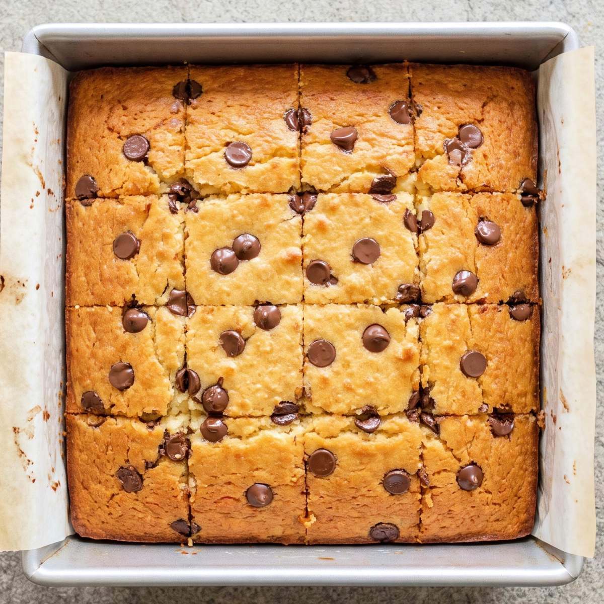 Keto Cottage Cheese Chocolate Chip Snack Cake