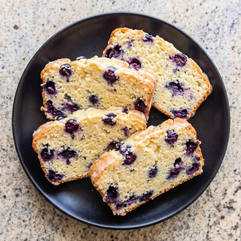 Keto Cottage Cheese Lemon Blueberry Bread