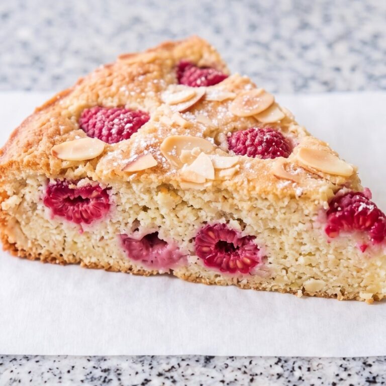 Keto Cottage Cheese Raspberry Almond Cake