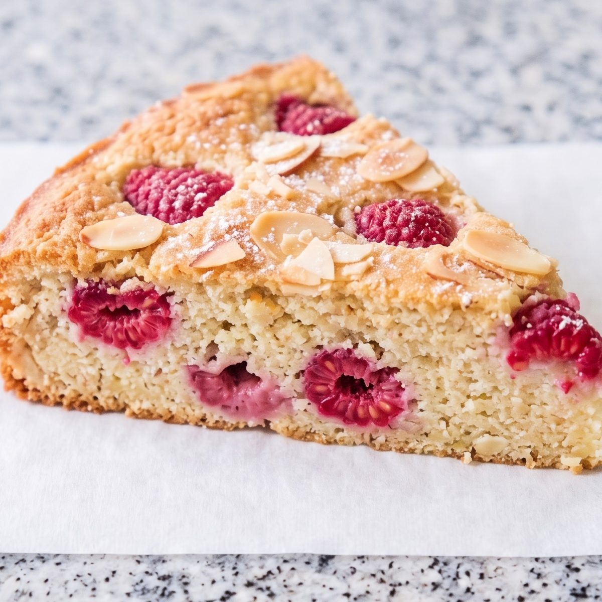 Keto Cottage Cheese Raspberry Almond Cake