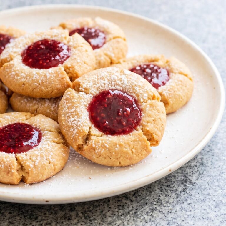 Keto Cottage Cheese Raspberry Thumbprint Cookies