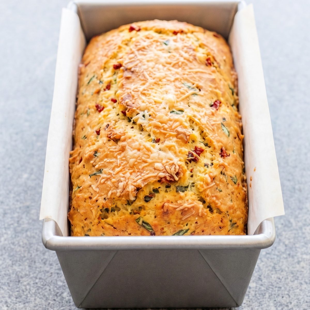 Keto Cottage Cheese Sun-Dried Tomato & Basil Bread
