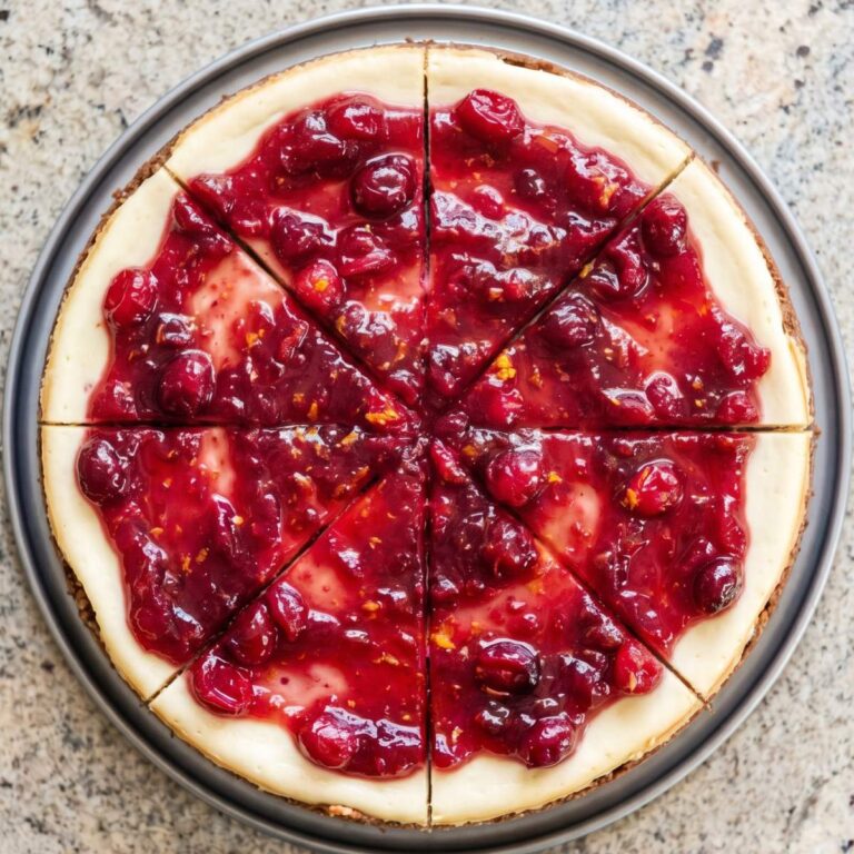 Keto Cranberry Orange Cheesecake