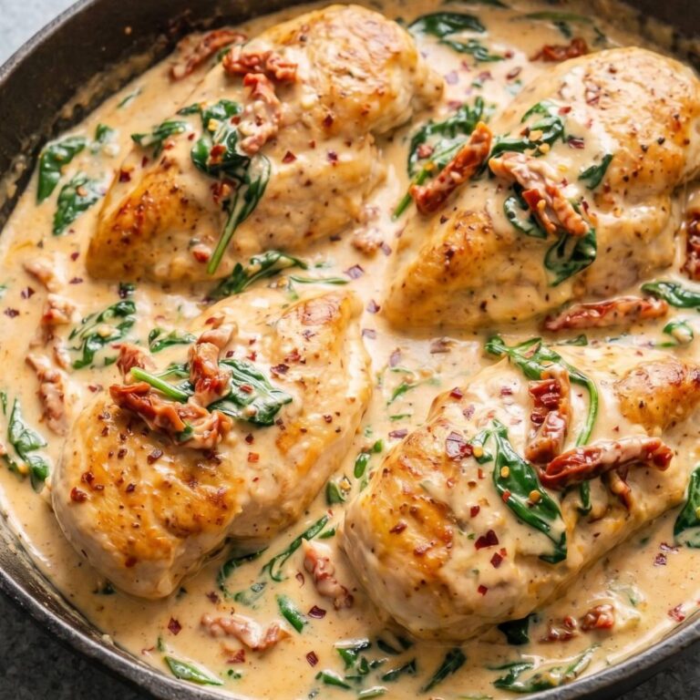Keto Creamy Garlic Tuscan Chicken