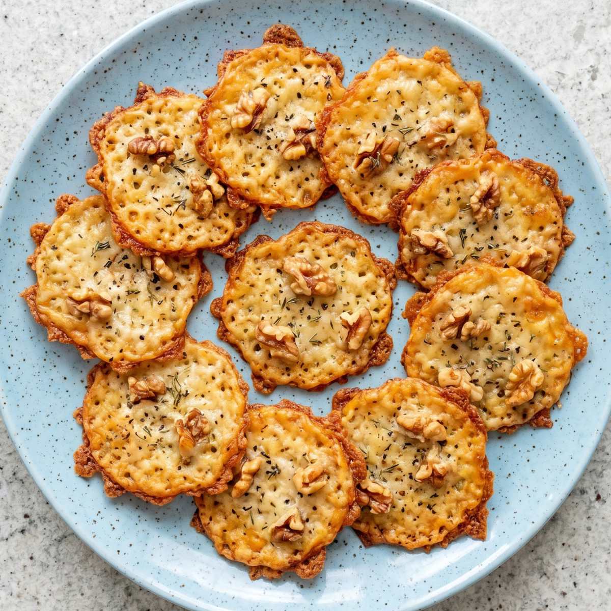 Keto Crispy Cheese & Walnut Bites
