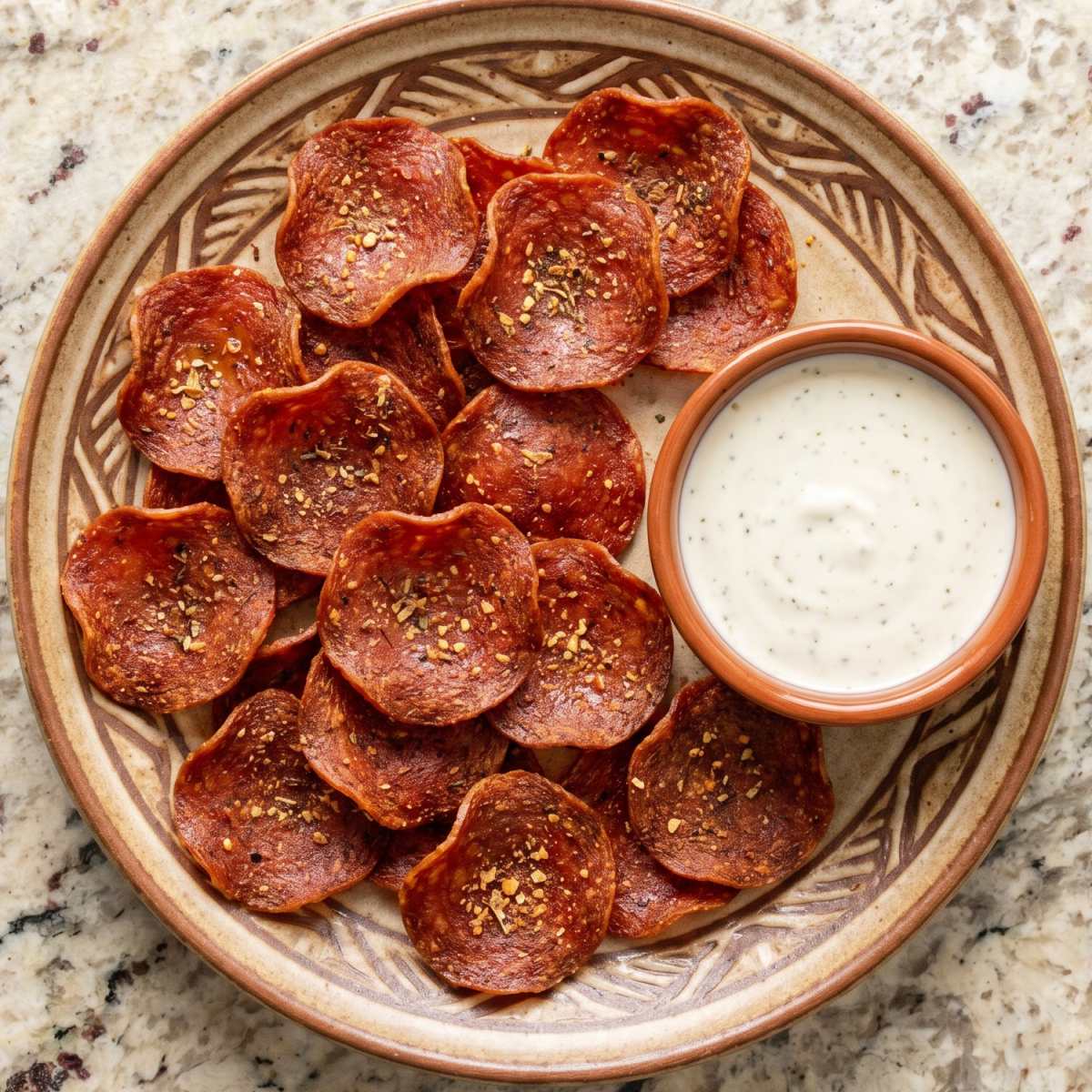Keto Crispy Pepperoni Chips