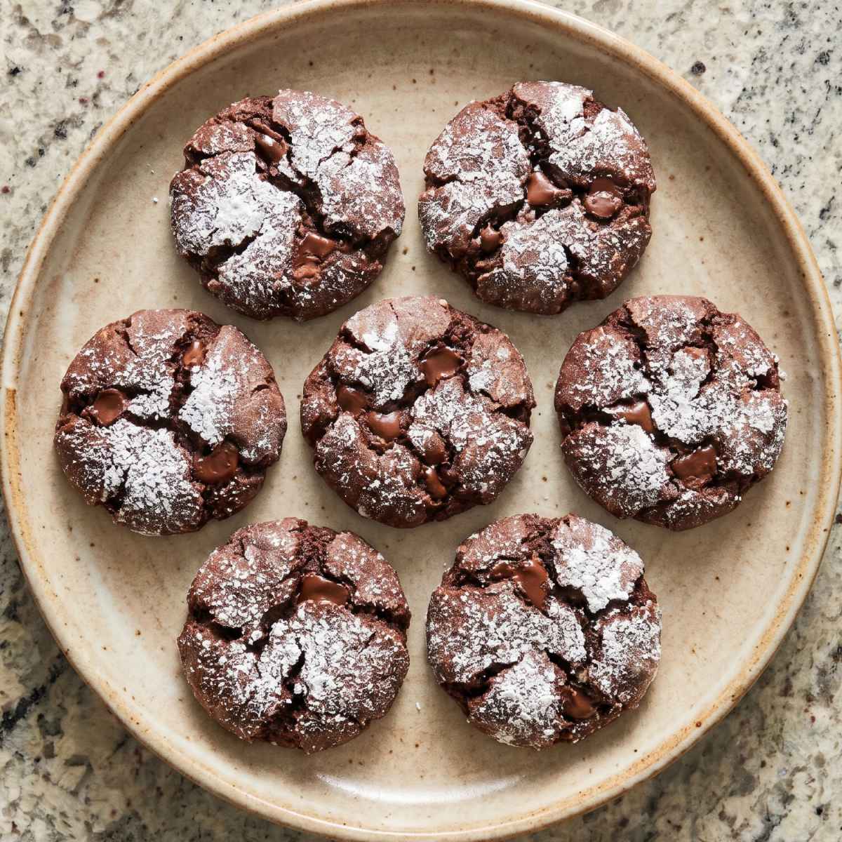 Keto Double Chocolate Crinkle Cookies