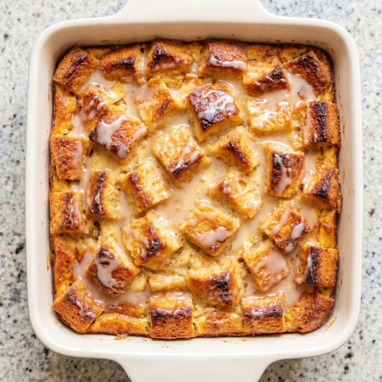 Keto Glazed Donut Bread Pudding