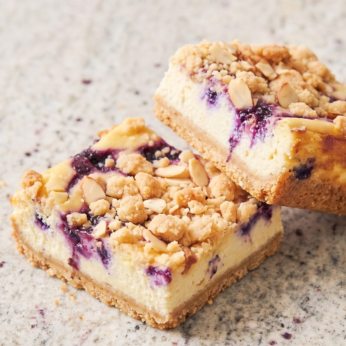 Keto Lemon Blueberry Crumb Cheesecake Bars