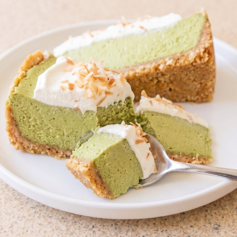 Keto Matcha Coconut Cheesecake