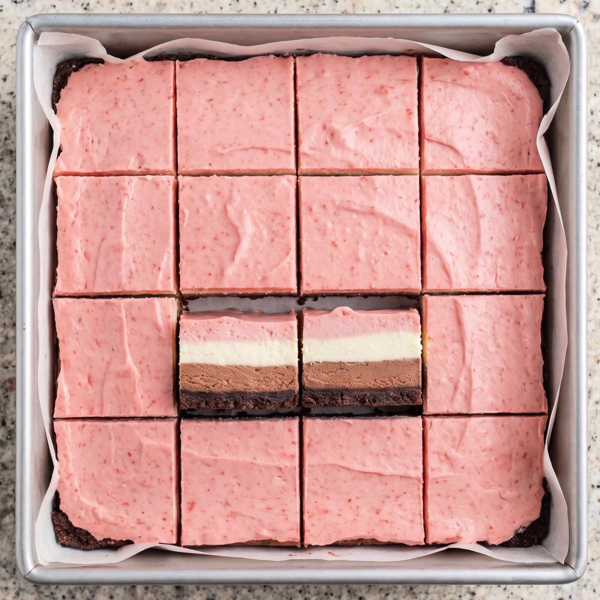Keto Neapolitan Cheesecake Bars