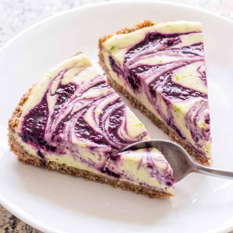 Keto No Bake Blackberry Lime Velvet Cheesecake