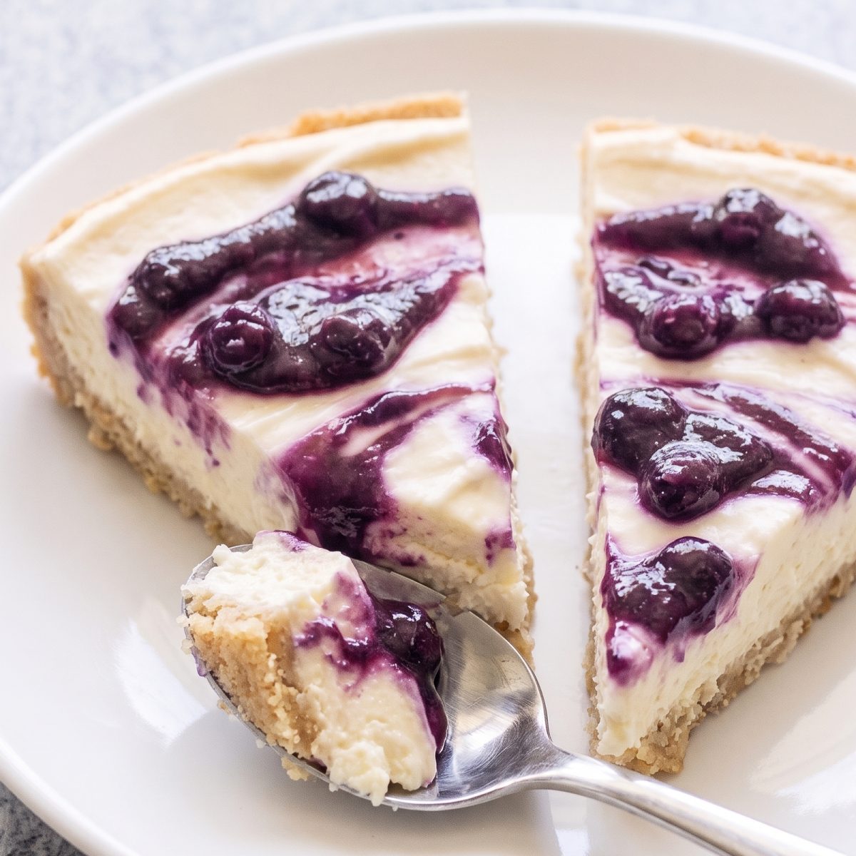 Keto No Bake Blueberry Lemon Curd Cheesecake