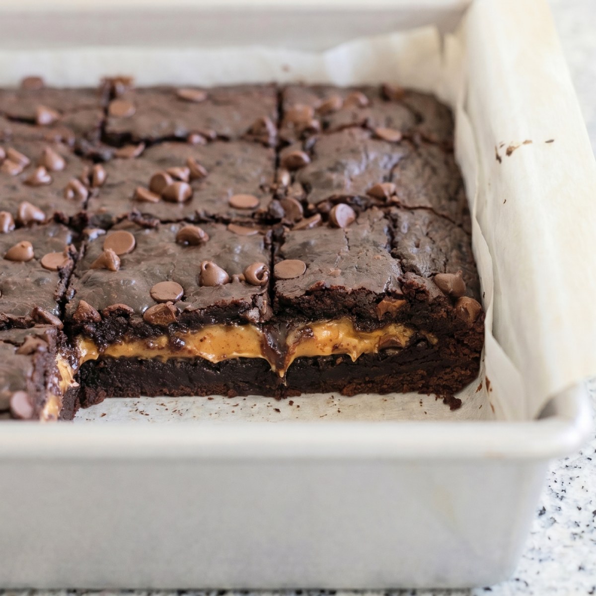 Keto Peanut Butter Stuffed Fudge Brownies