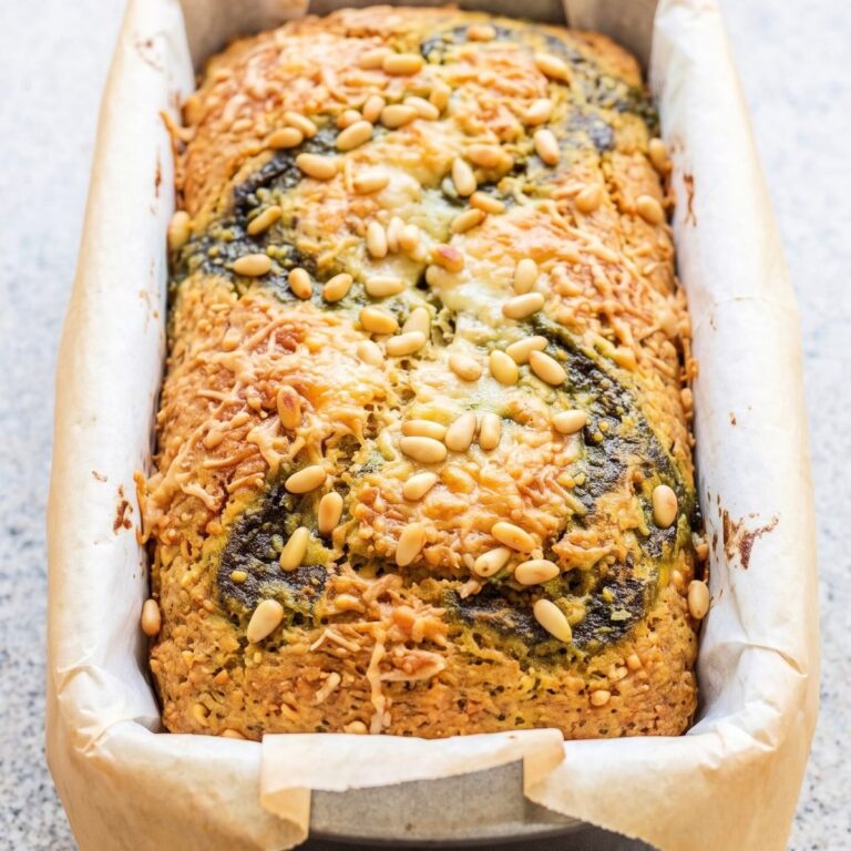 Keto Pesto Swirl Bread