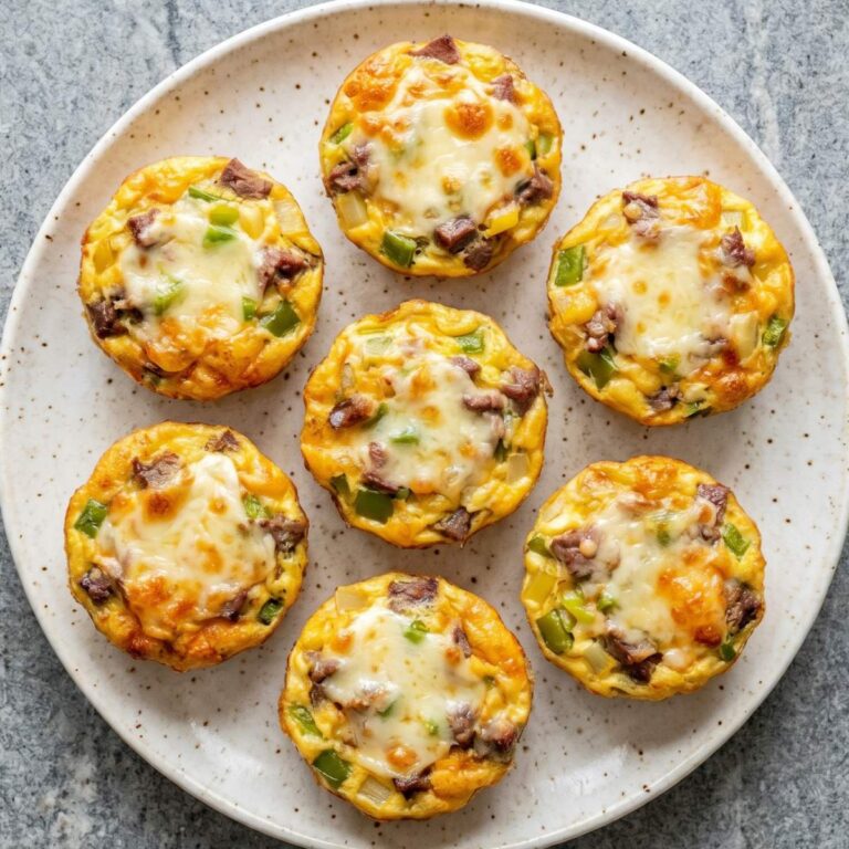Keto Philly Cheesesteak Egg Bites