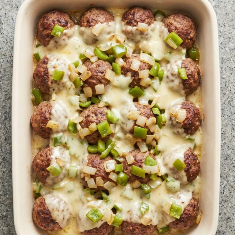 Keto Philly Cheesesteak Meatballs
