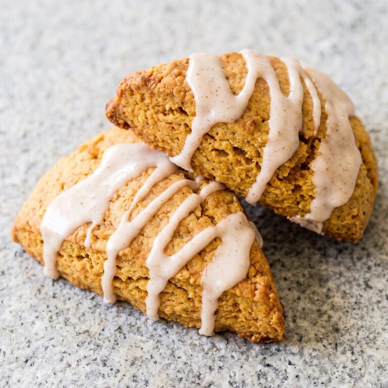 Keto Pumpkin Scones with Spiced Glaze