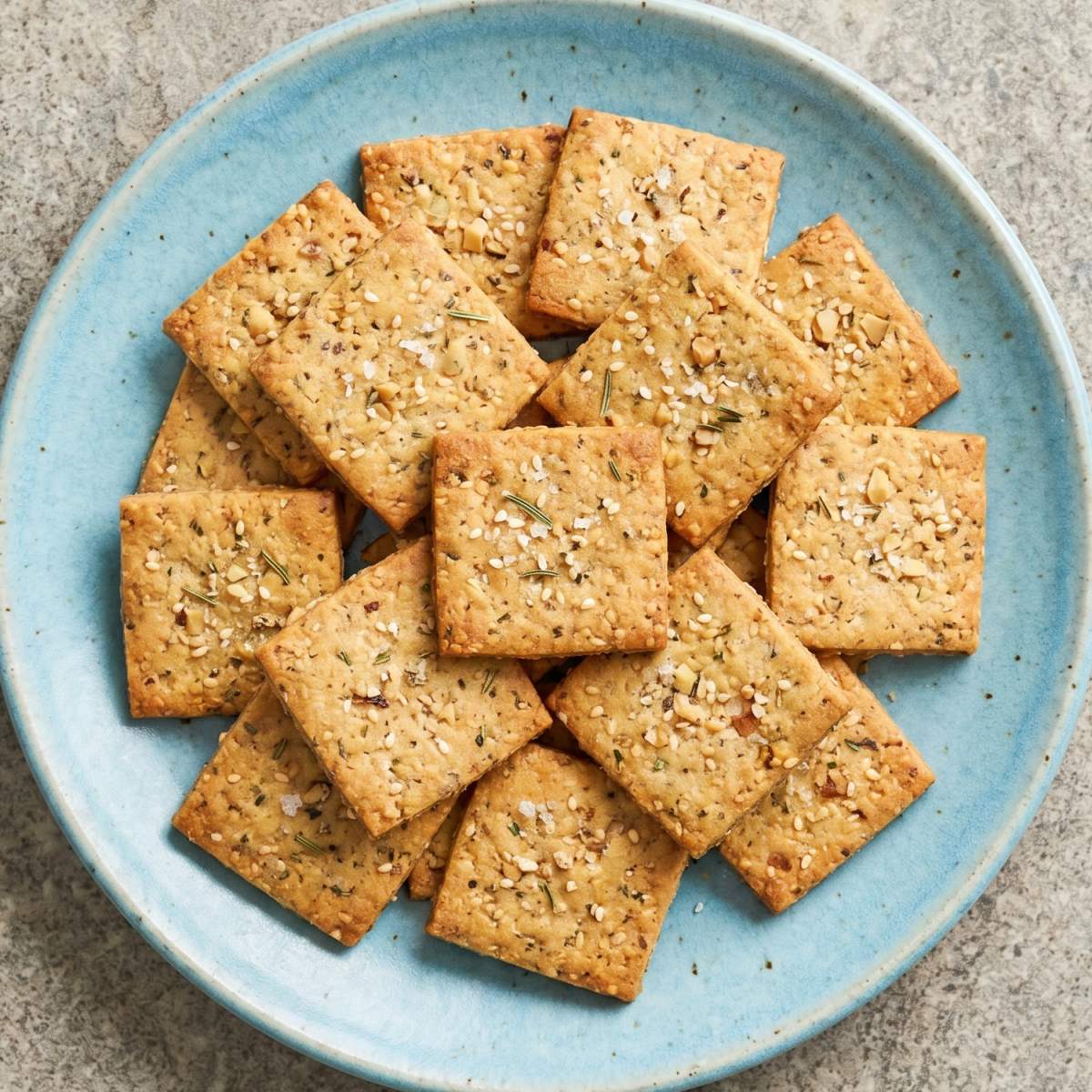 Keto Rosemary Sea Salt Nut Crackers
