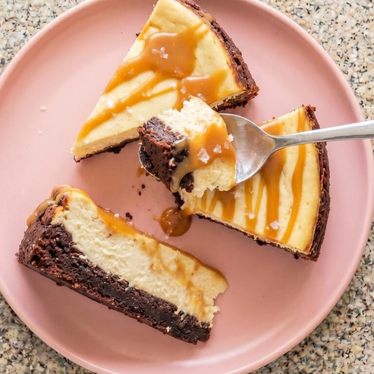 Keto Salted Caramel Brownie Cheesecake