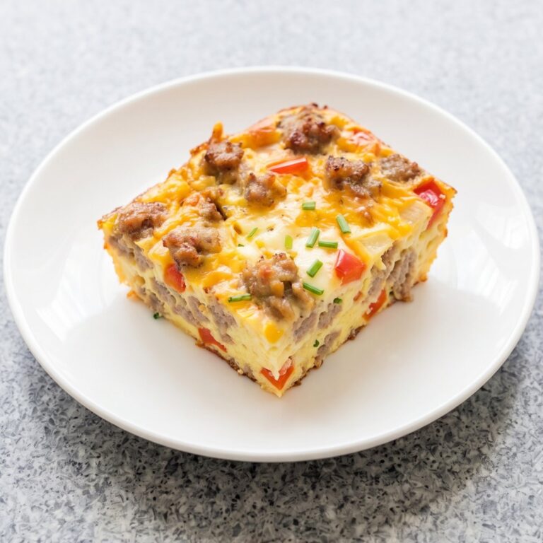 Keto Sausage Egg & Cheese Breakfast Casserole
