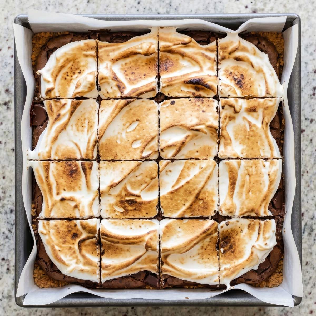 Keto S'mores Brownies with Toasted Meringue