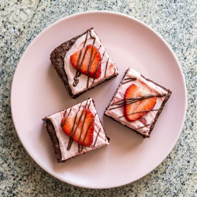 Keto Strawberries & Cream Brownies