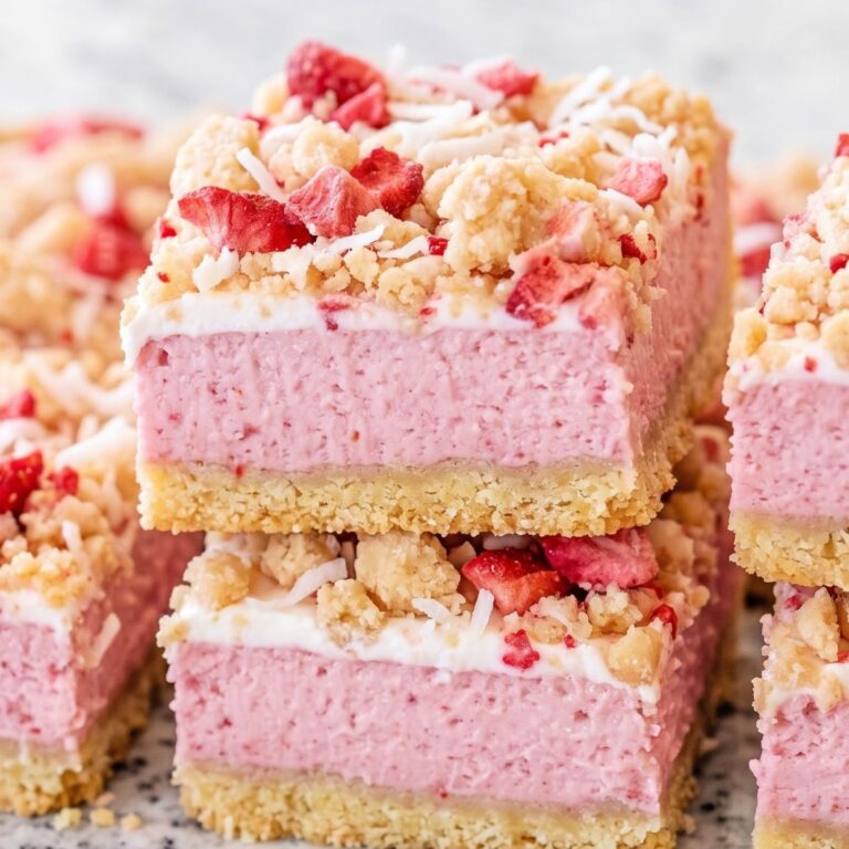 Keto Strawberry Crunch Cheesecake Bars