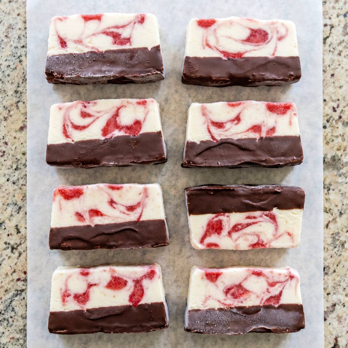 Keto Strawberry Swirl Ice Cream Bars