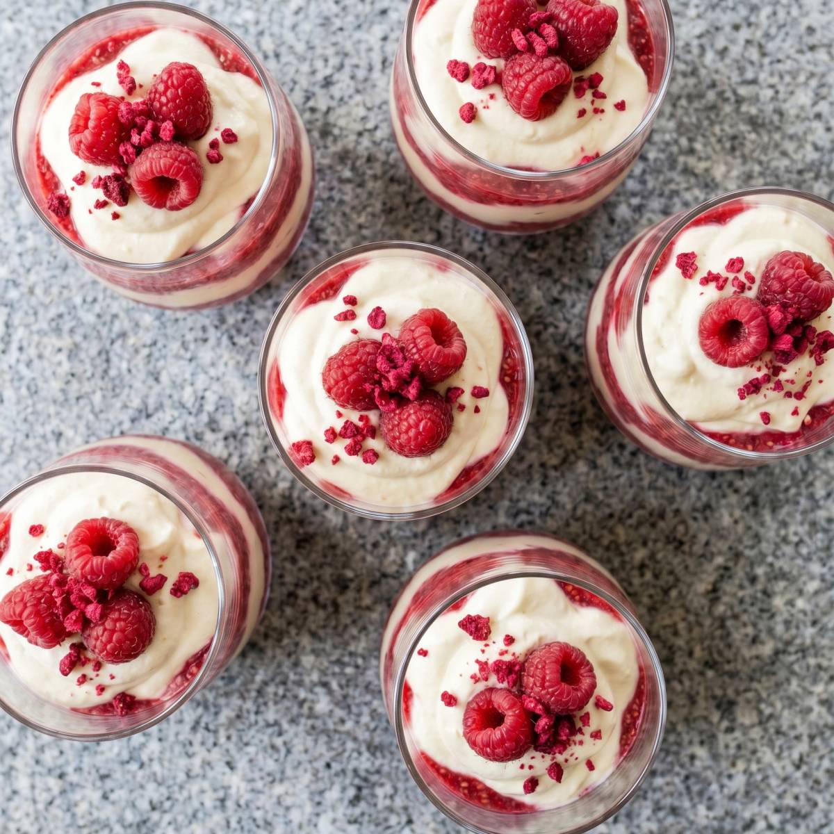 Keto White Chocolate Raspberry Mousse Cups